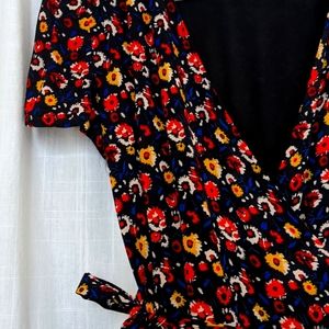 Sezane long dress Armelle block floral multi